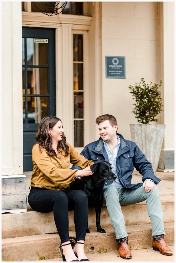 engagement session on the square in oxford mississippi