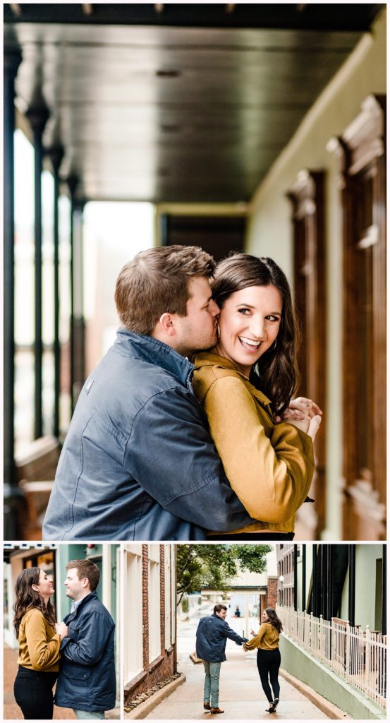 engagement session on the square in oxford mississippi