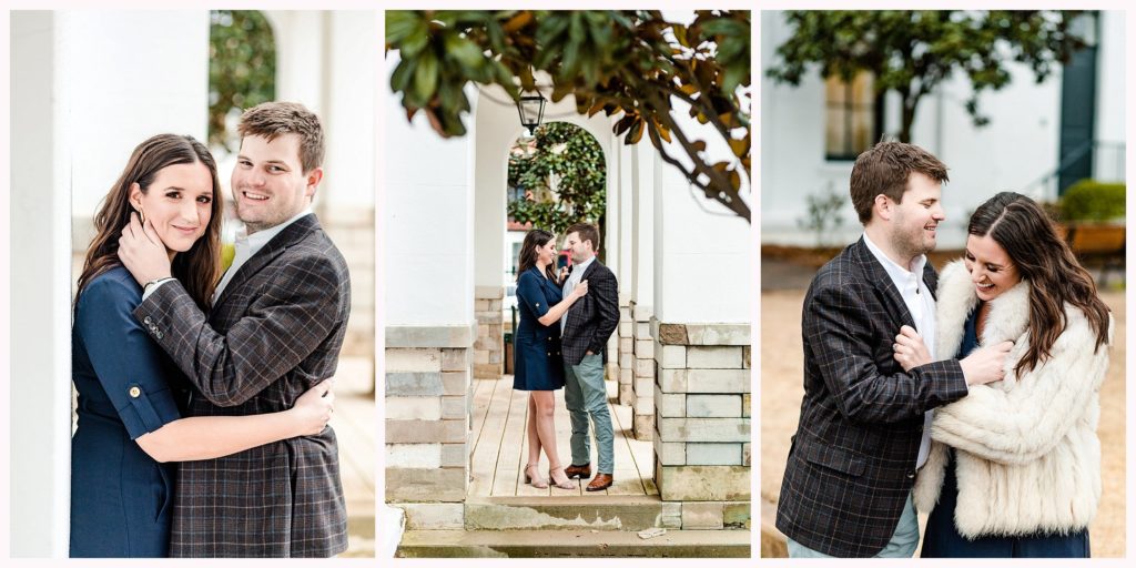 engagement session on the square in oxford mississippi southern engagement session magnolia trees