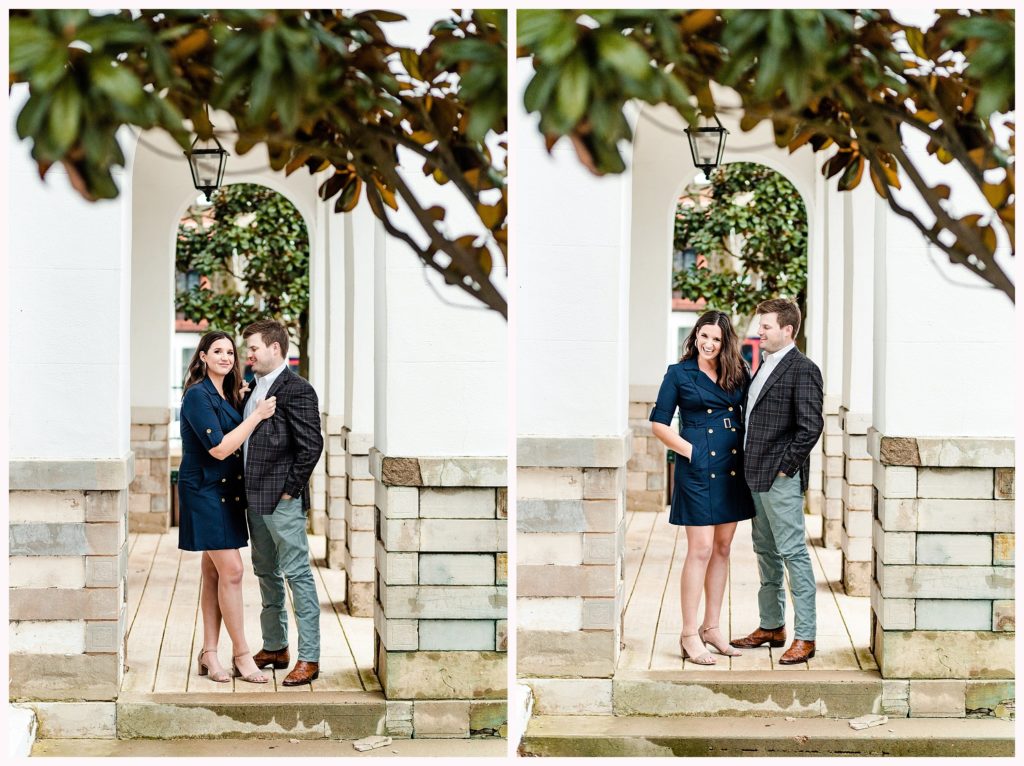 engagement session on the square in oxford mississippi southern engagement session magnolia trees