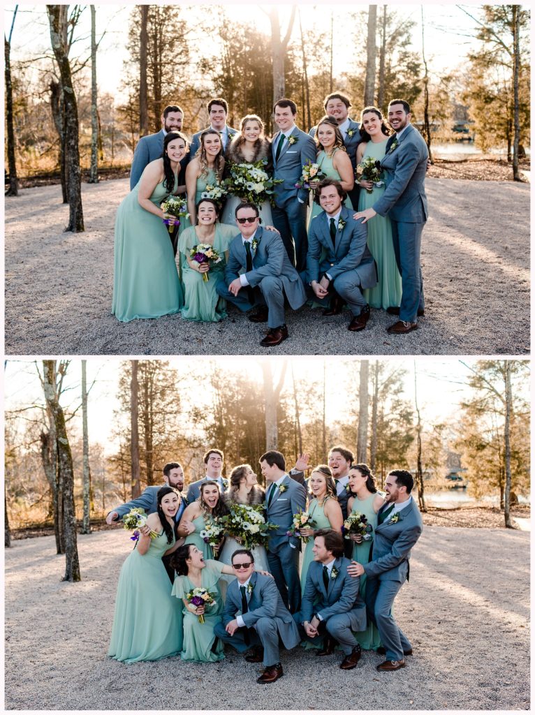 golden hour wedding party photos by charlotte photographer wyeth augustine