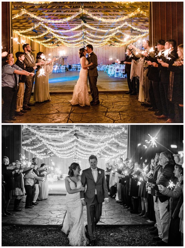 Sparkler exit by Charlotte, North Carolina Wedding Photographer Wyeth Augustine