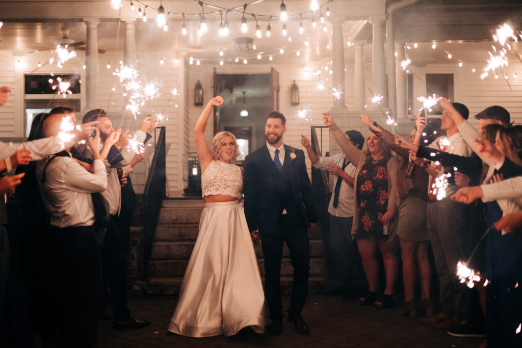 sparkler exit at ritchie hill wedding in charlotte