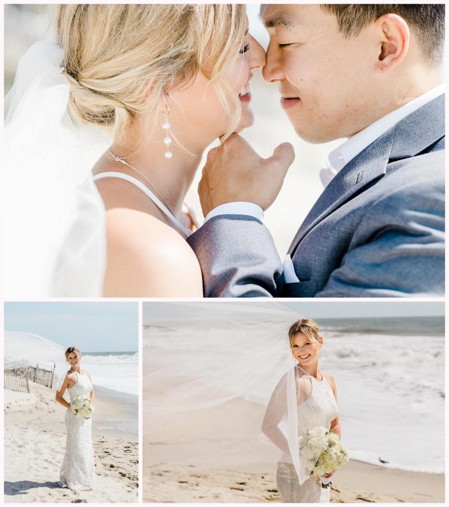 romantic wedding photos at the beach