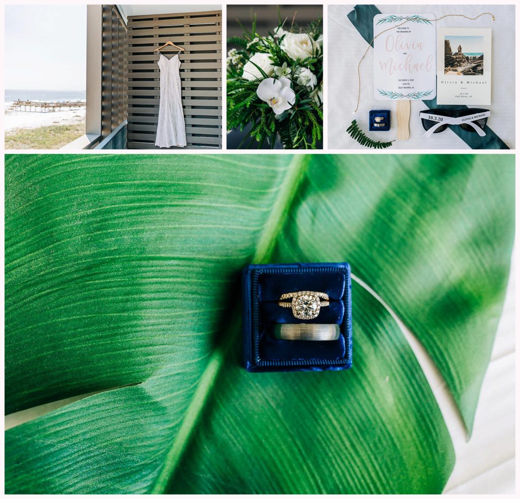 details at beach wedding at the lodge at gulf state park