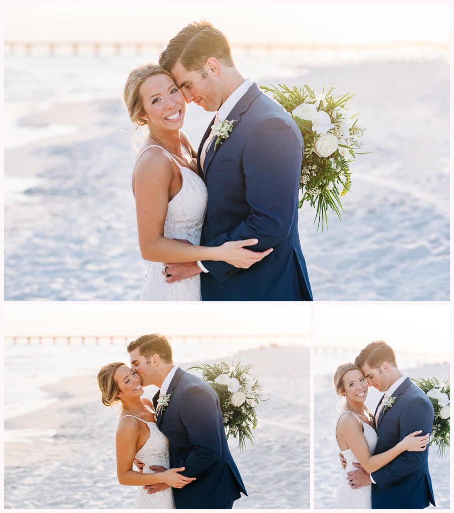 beach wedding photos after the lodge at gulf state park wedding