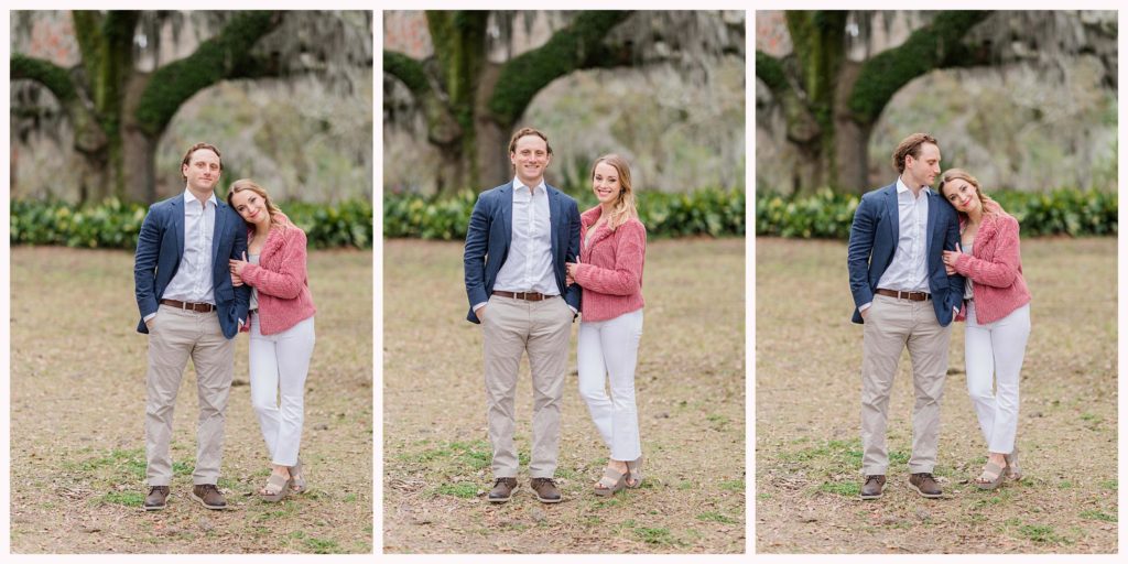 couple in city park in new orleans engagement session