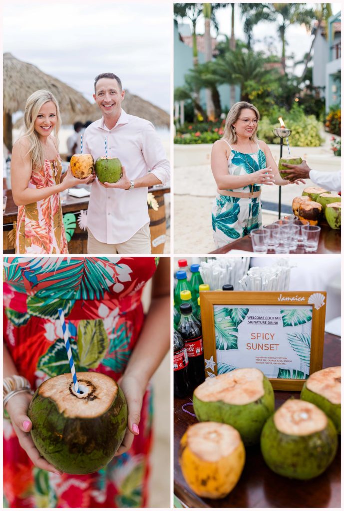 drinks served in coconuts at sandals negril
