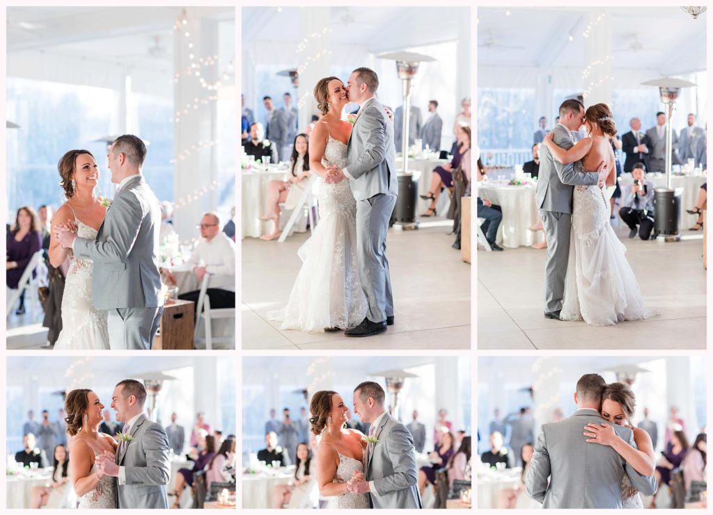 bride and groom share thier first dance