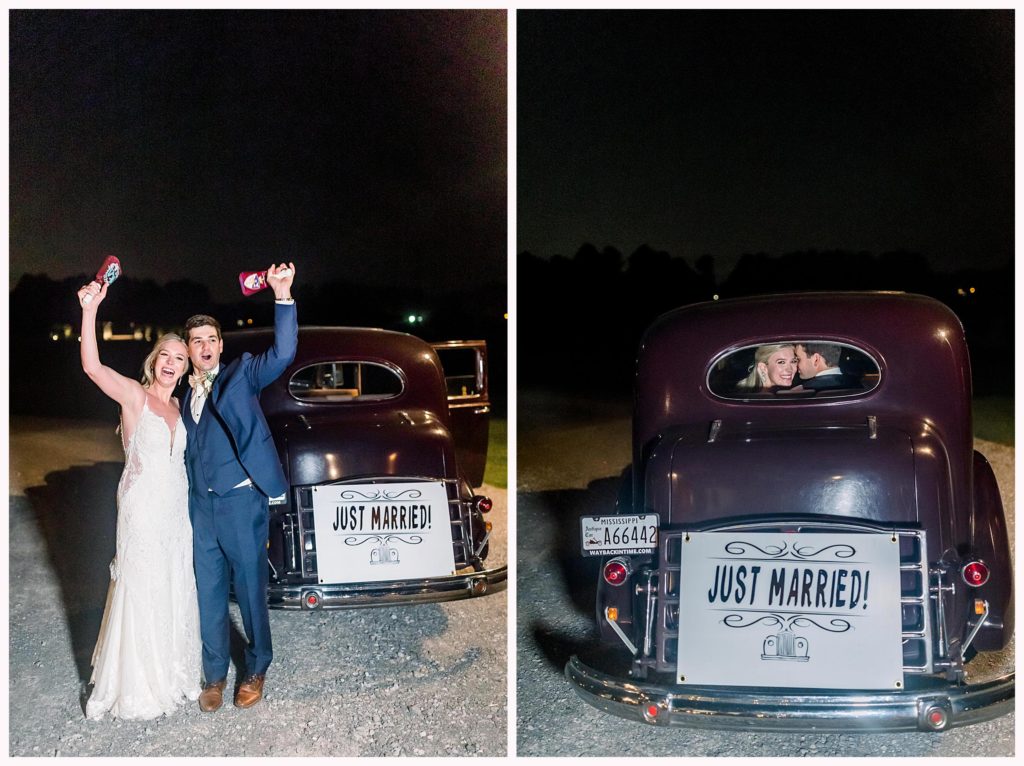 mississippi state university alum ring cowbell at wedding
